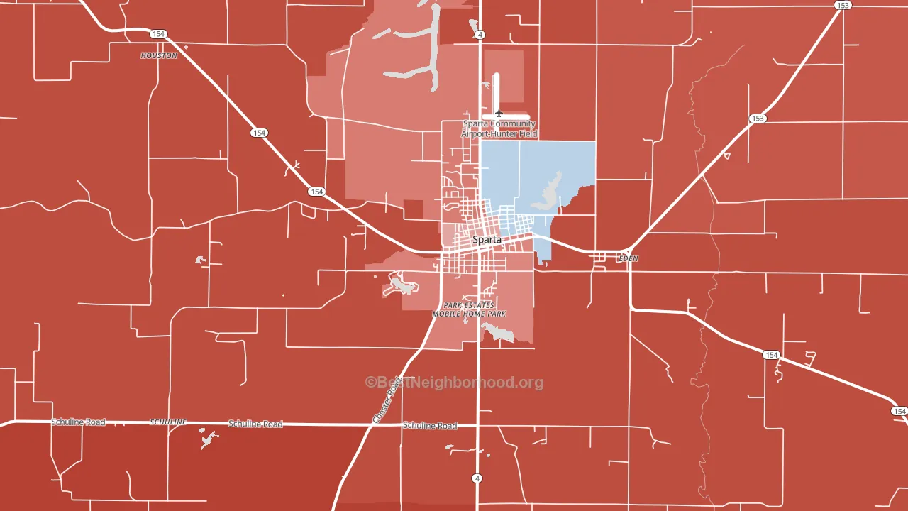 Sparta, IL block-group political-lean map