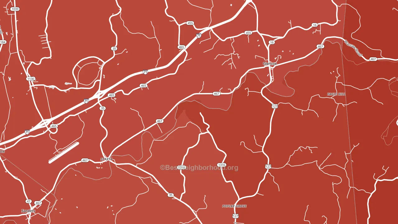 Sparta, KY block-group political-lean map