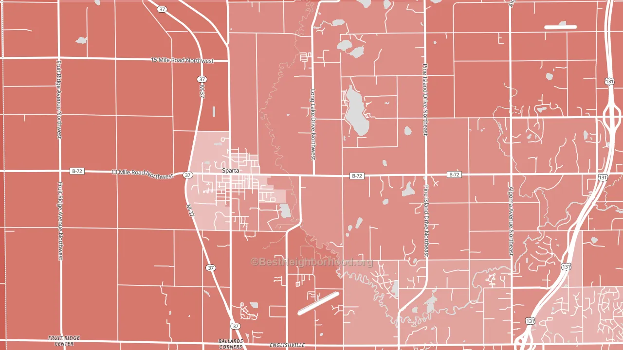Sparta, MI block-group political-lean map
