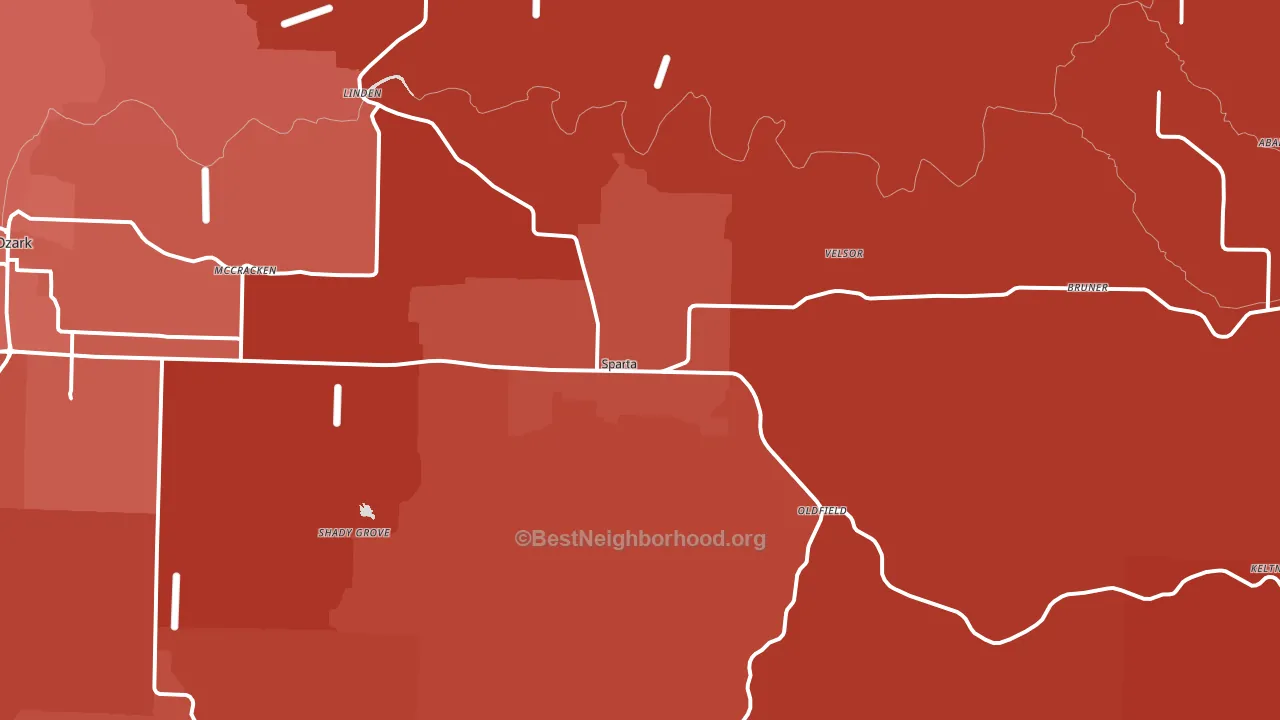 Sparta, MO block-group political-lean map
