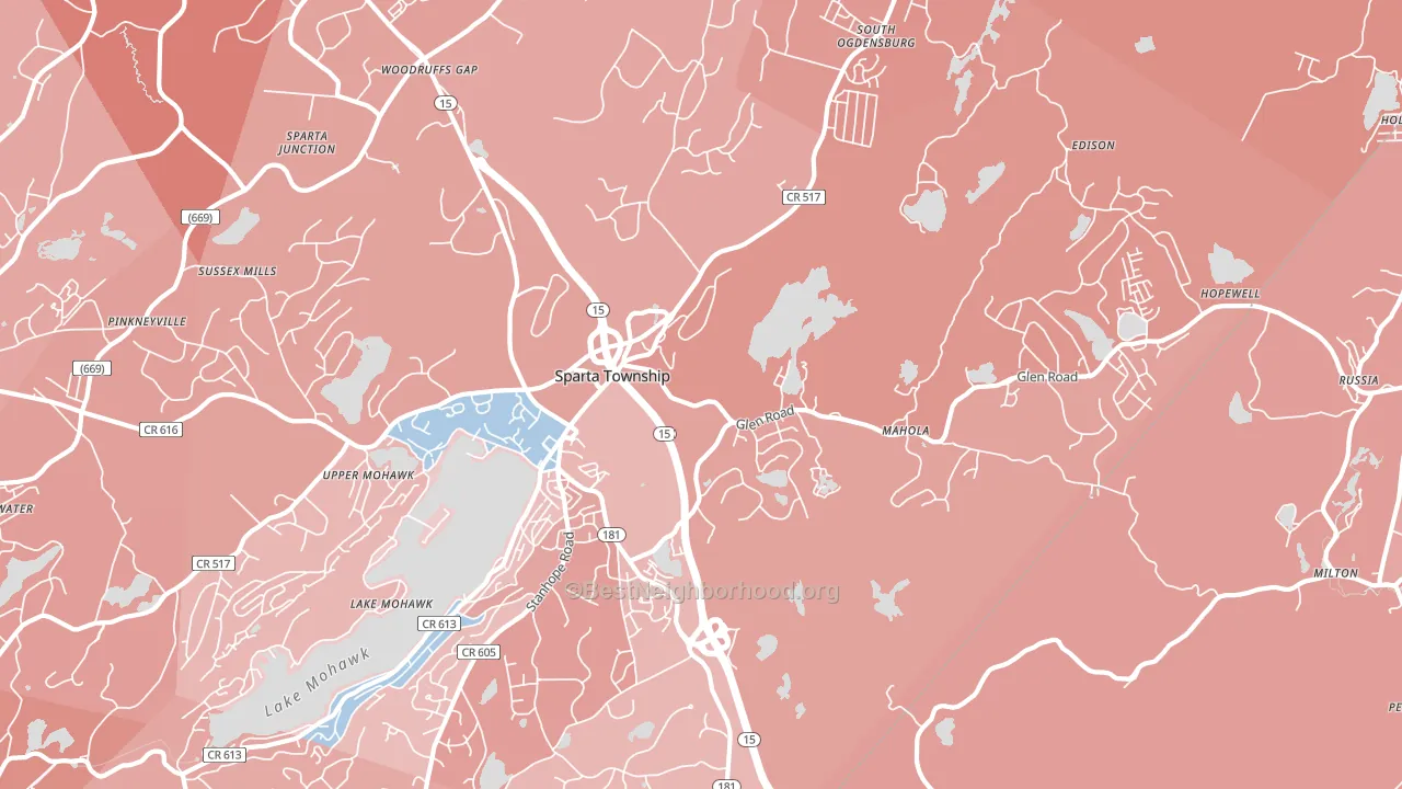 Sparta, NJ block-group political-lean map