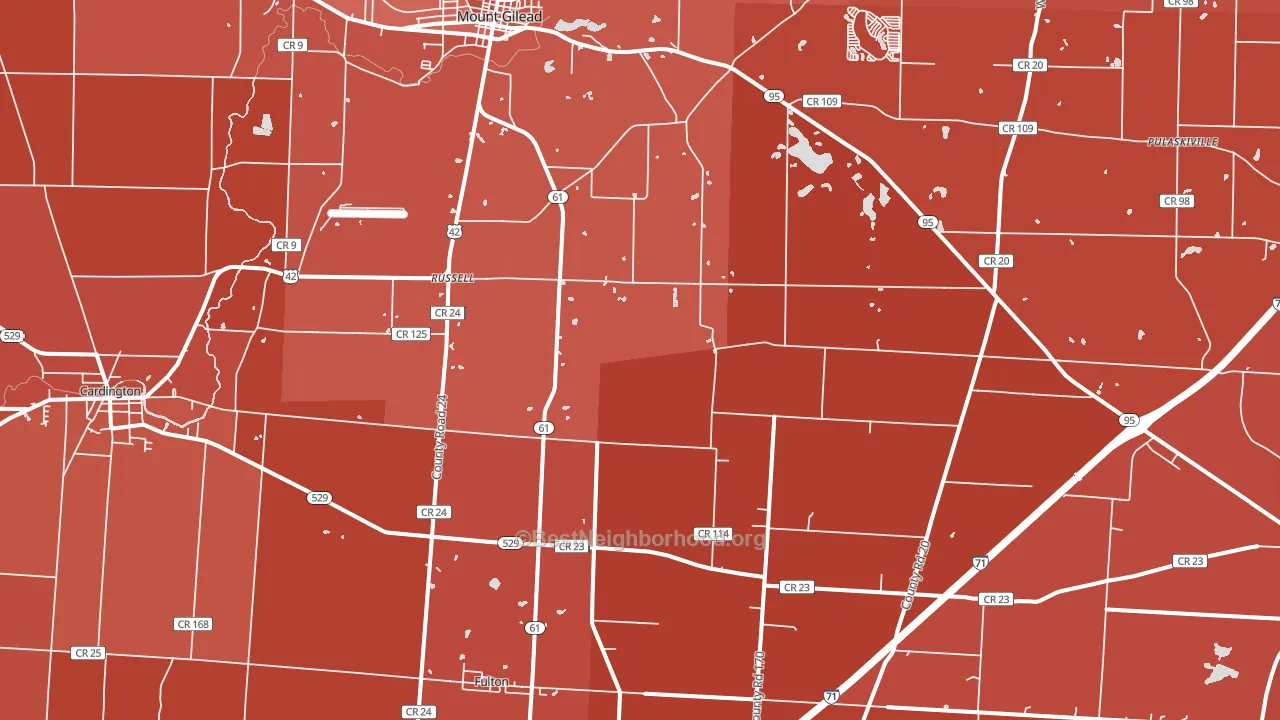 Sparta, OH block-group political-lean map