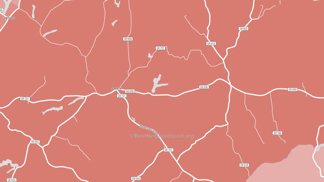 Sparta, VA block-group political-lean map