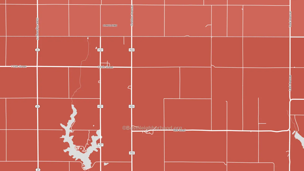 Spaulding, IA block-group political-lean map