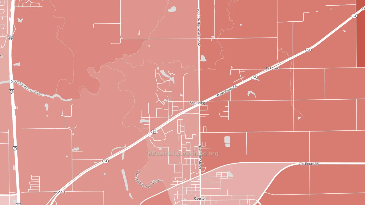 Spaulding, IL block-group political-lean map