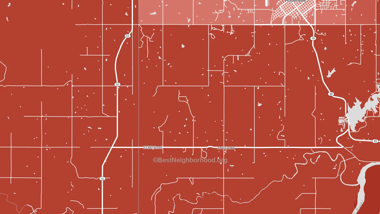 Spaulding, OK block-group political-lean map