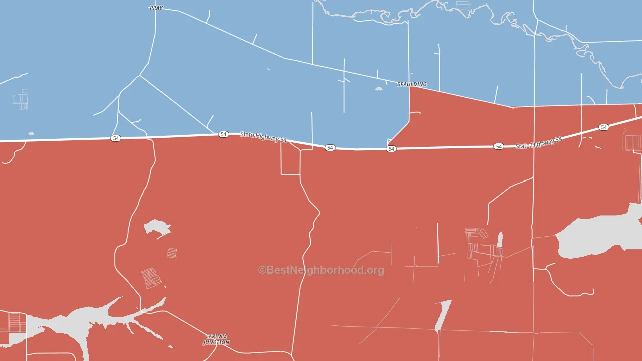 Spaulding, WI block-group political-lean map