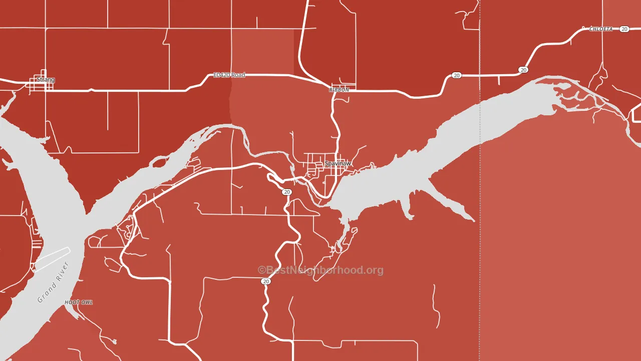 Spavinaw, OK block-group political-lean map