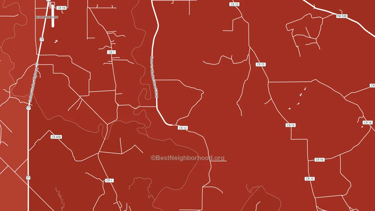 Speaks, TX block-group political-lean map