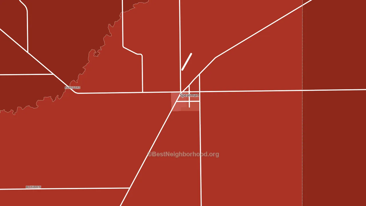 Spearman, TX block-group political-lean map