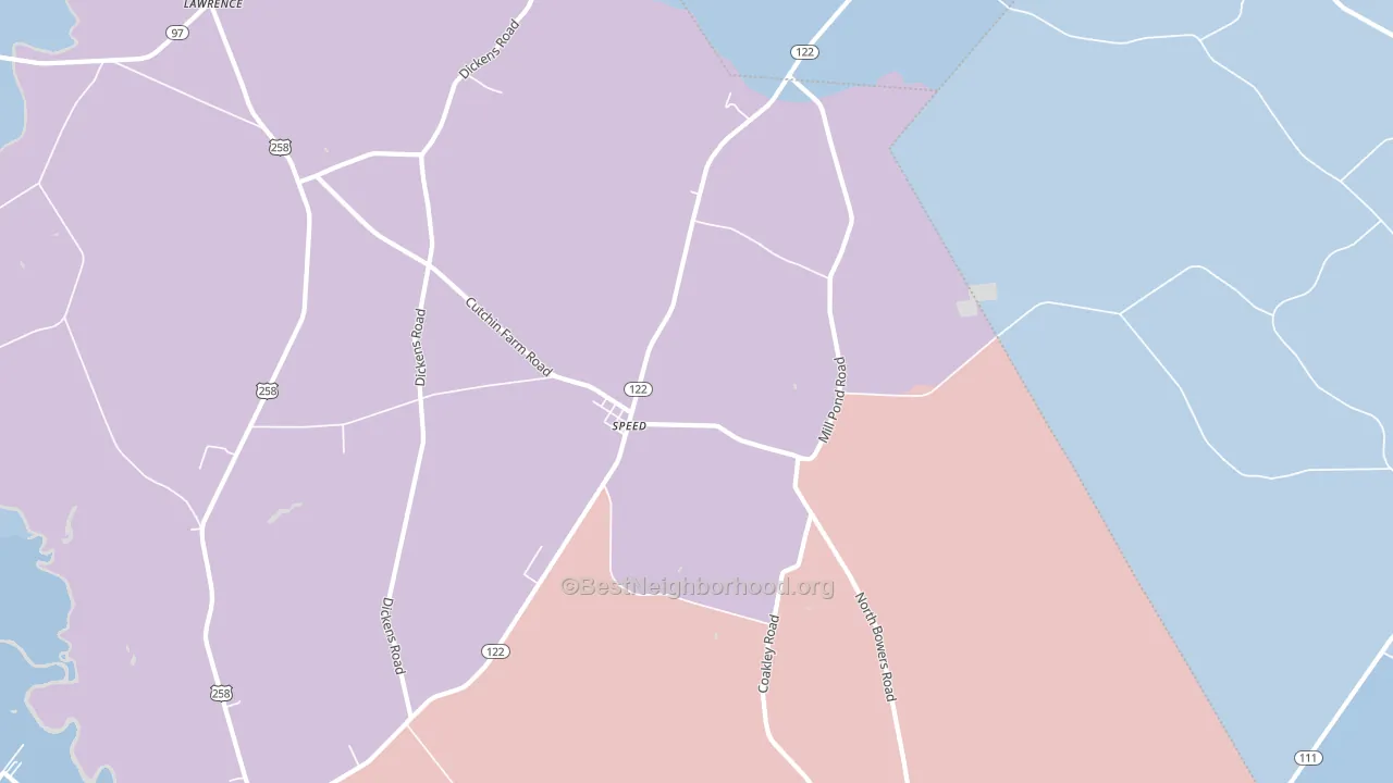 Speed, NC block-group political-lean map