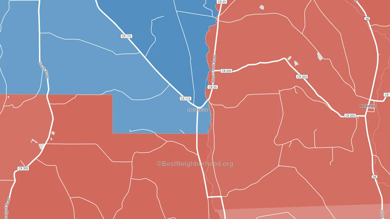 Speedsville, NY block-group political-lean map