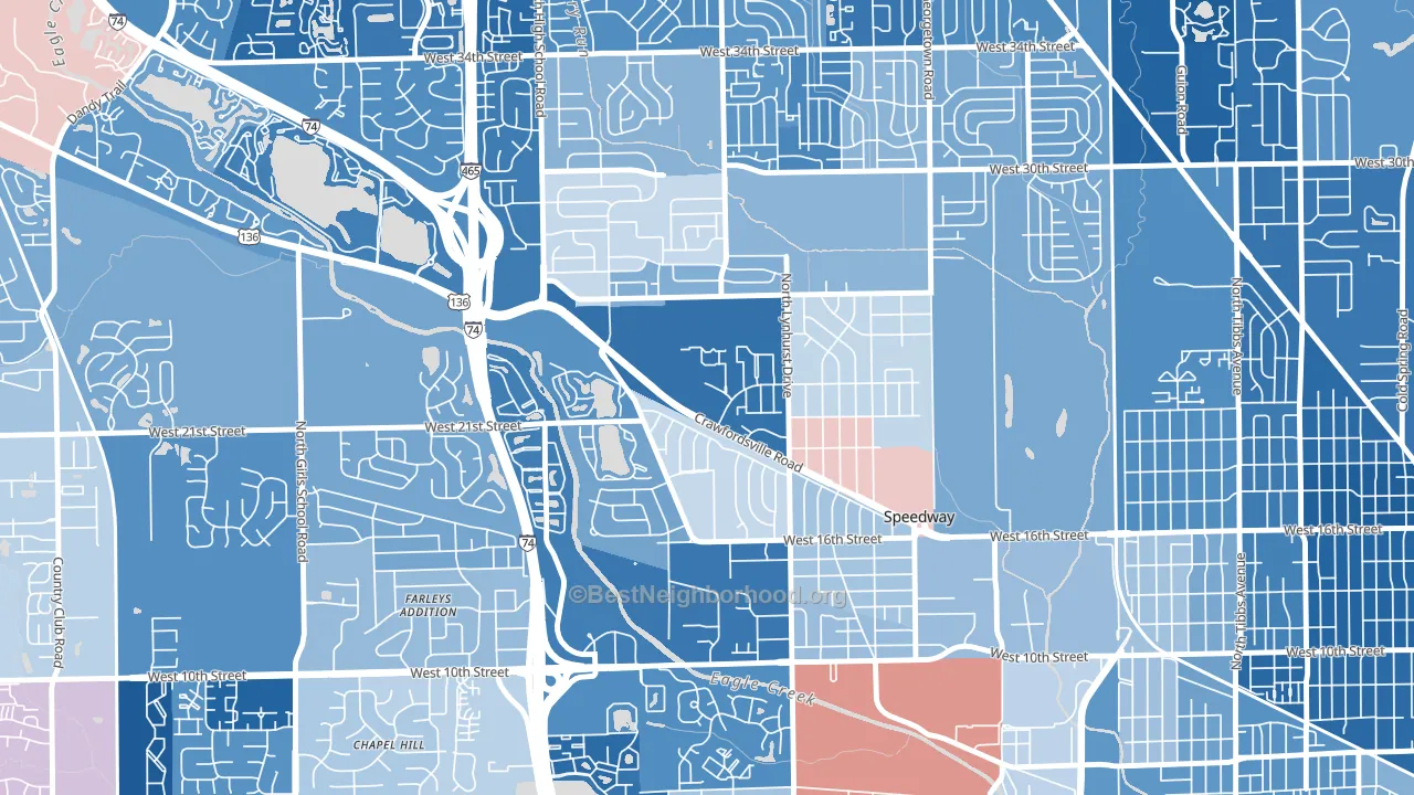 Speedway, IN block-group political-lean map
