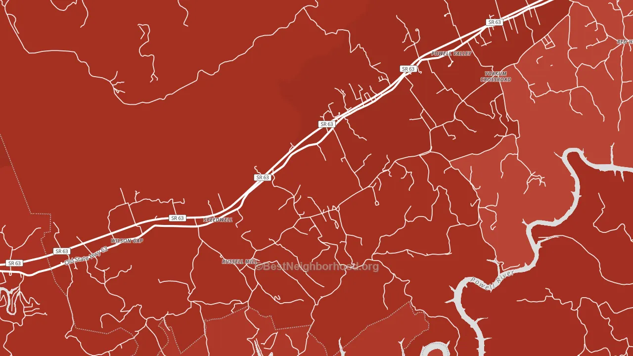 Speedwell, TN block-group political-lean map