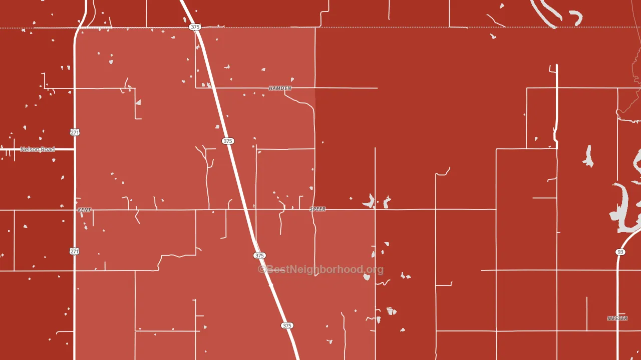 Speer, OK block-group political-lean map