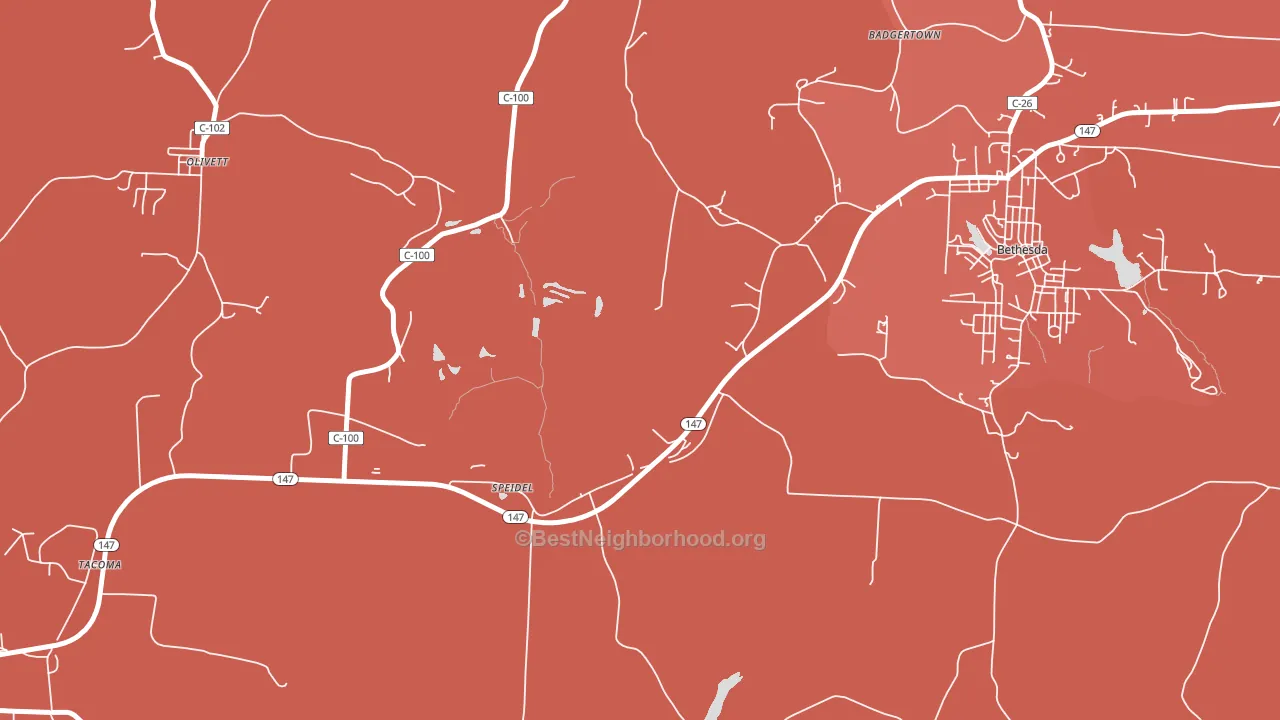 Speidel, OH block-group political-lean map