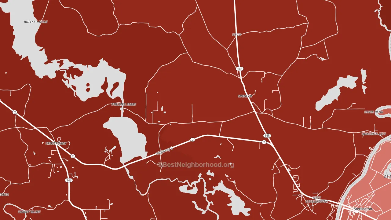 Spencer, LA block-group political-lean map