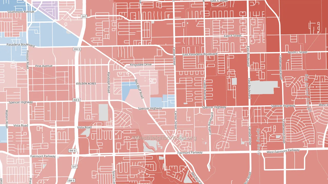 Spencer View Terrace, Deer Park, TX block-group political-lean map