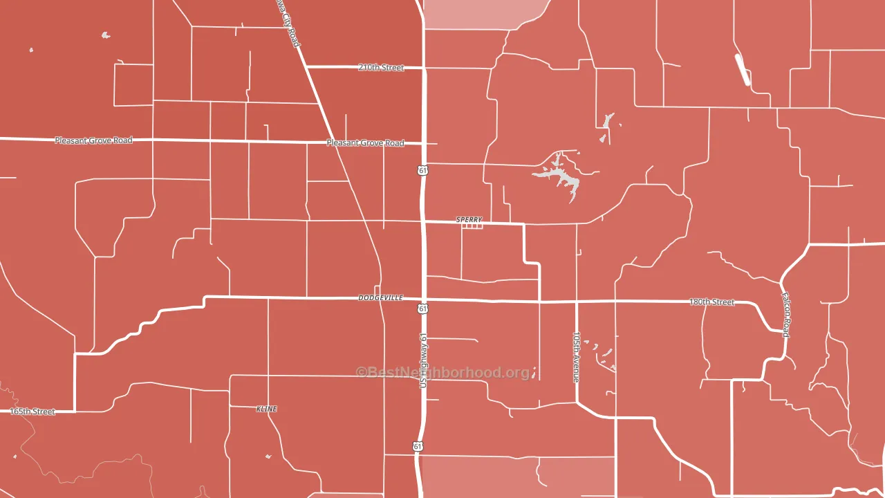 Sperry, IA block-group political-lean map