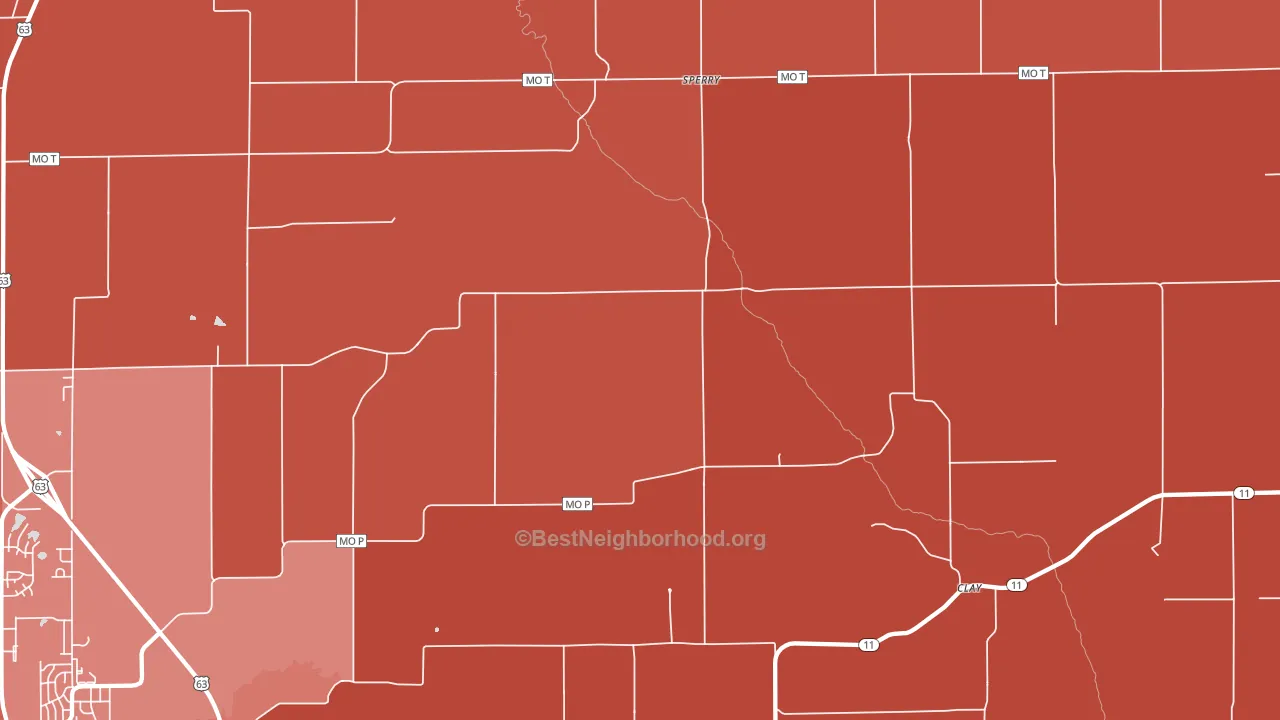 Sperry, MO block-group political-lean map