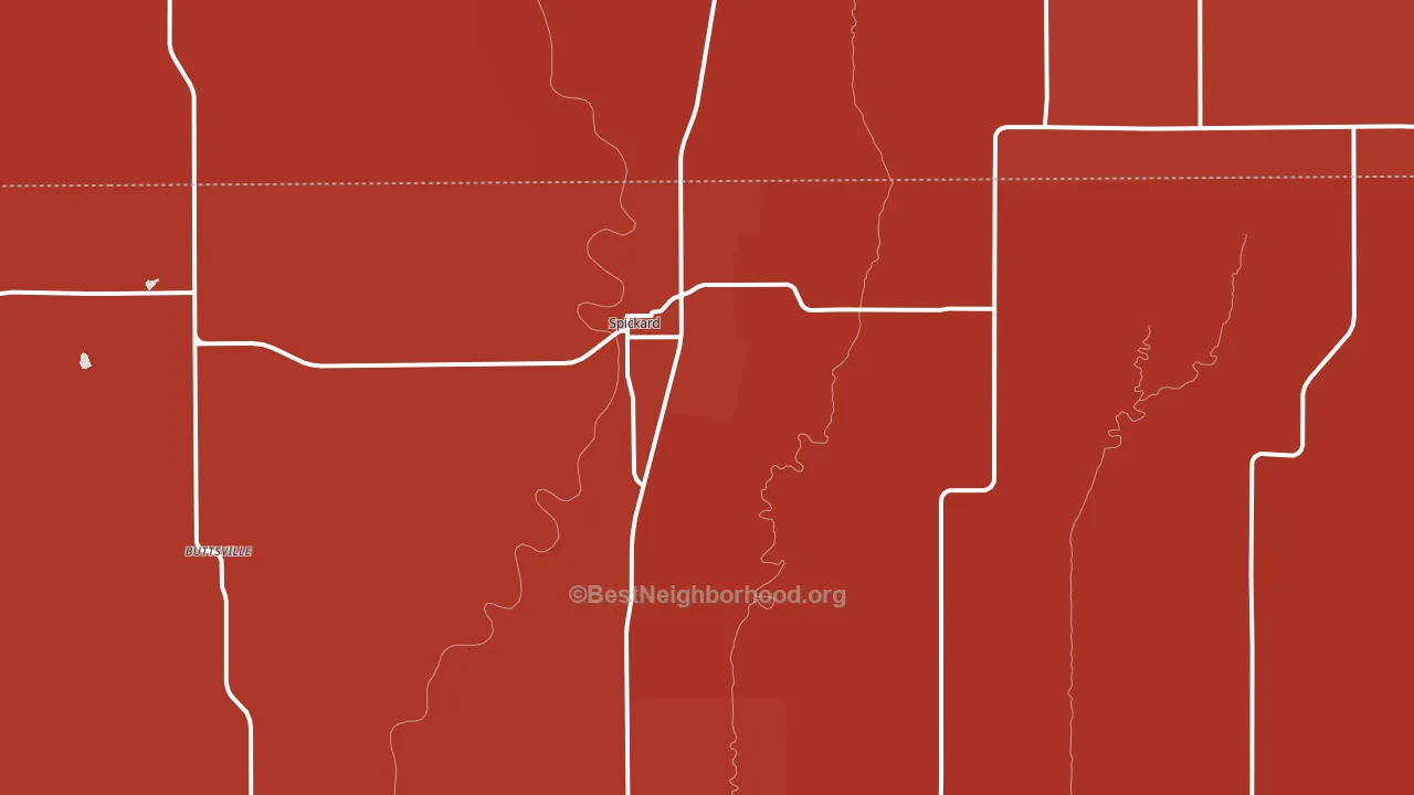 Spickard, MO block-group political-lean map