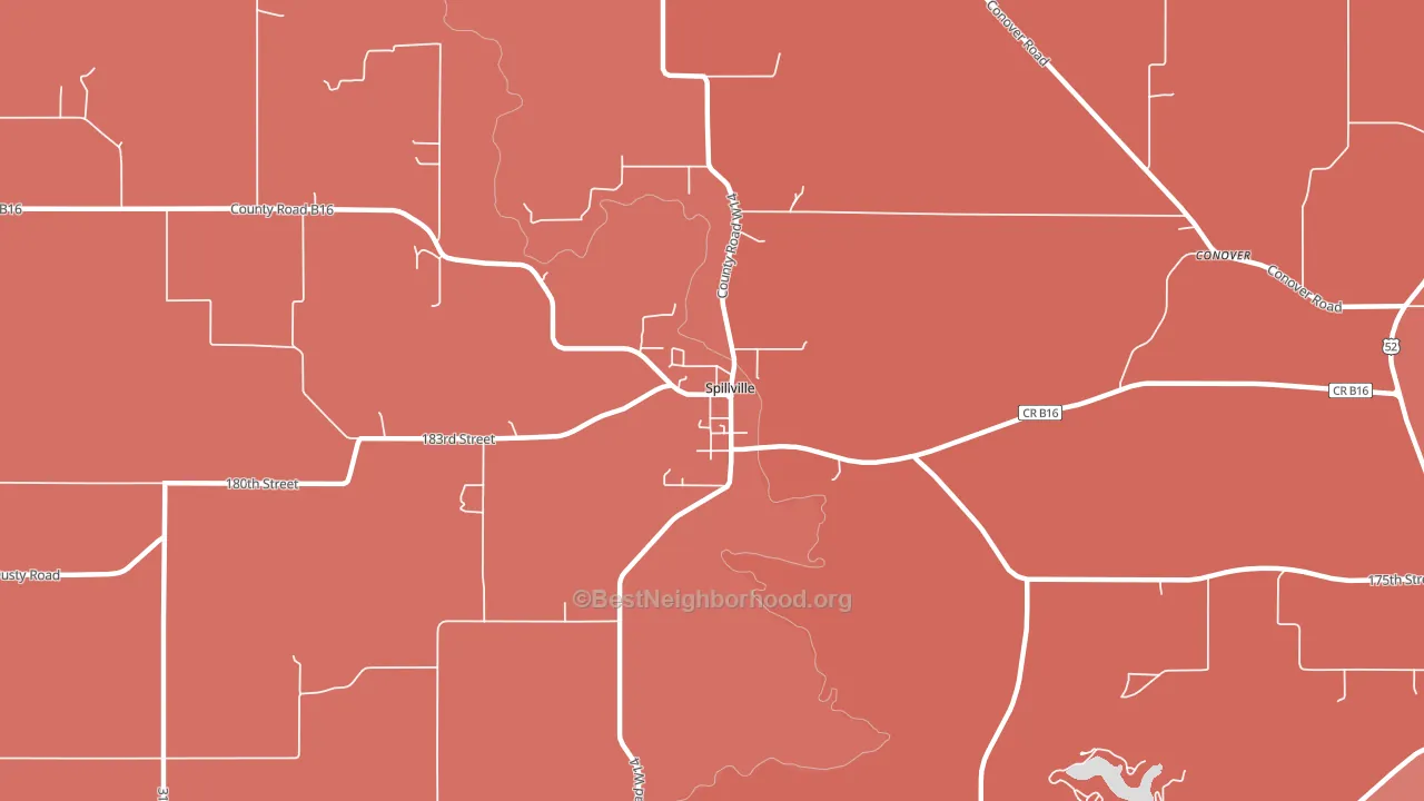 Spillville, IA block-group political-lean map
