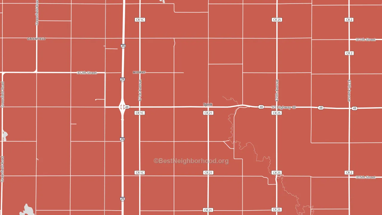 Spink, SD block-group political-lean map
