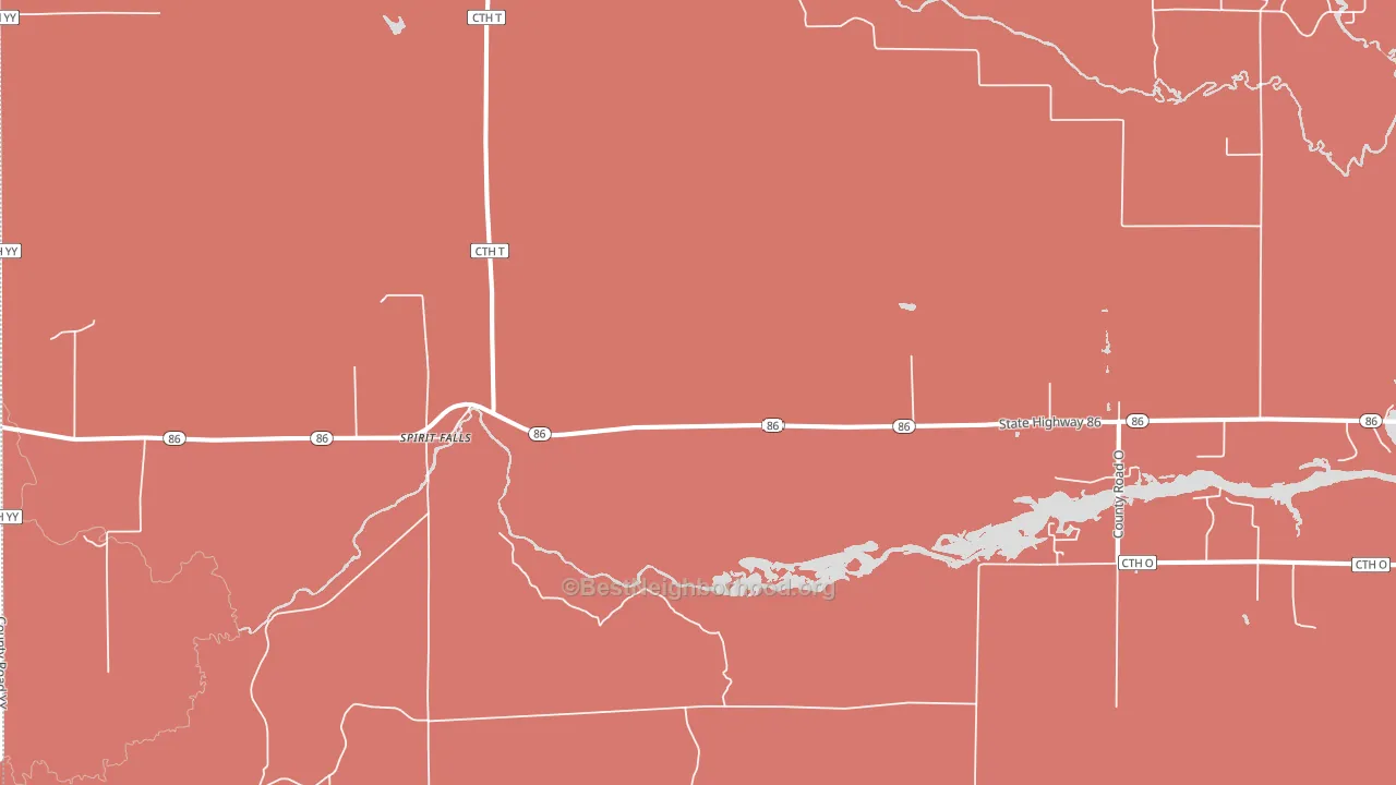 Spirit Falls, WI block-group political-lean map
