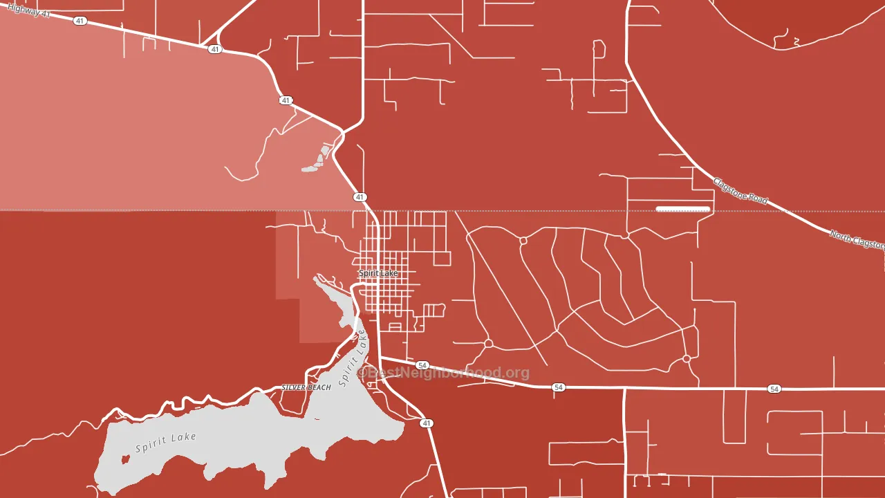 Spirit Lake, ID block-group political-lean map