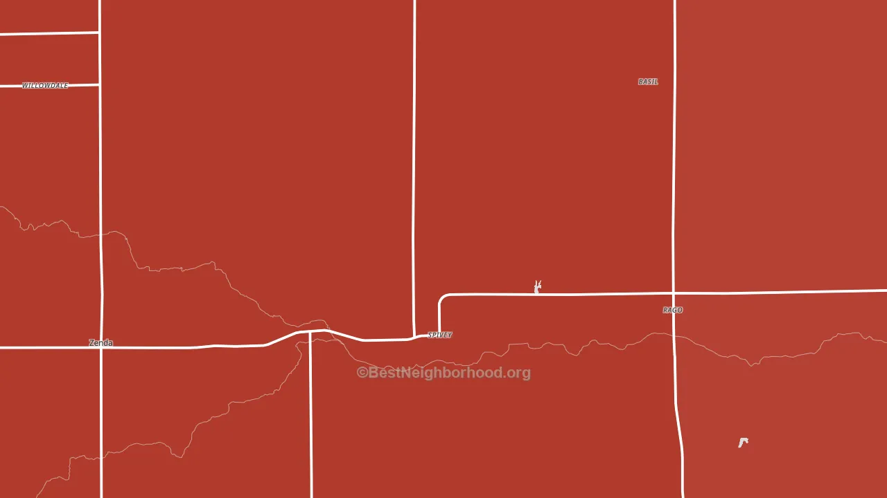 Spivey, KS block-group political-lean map