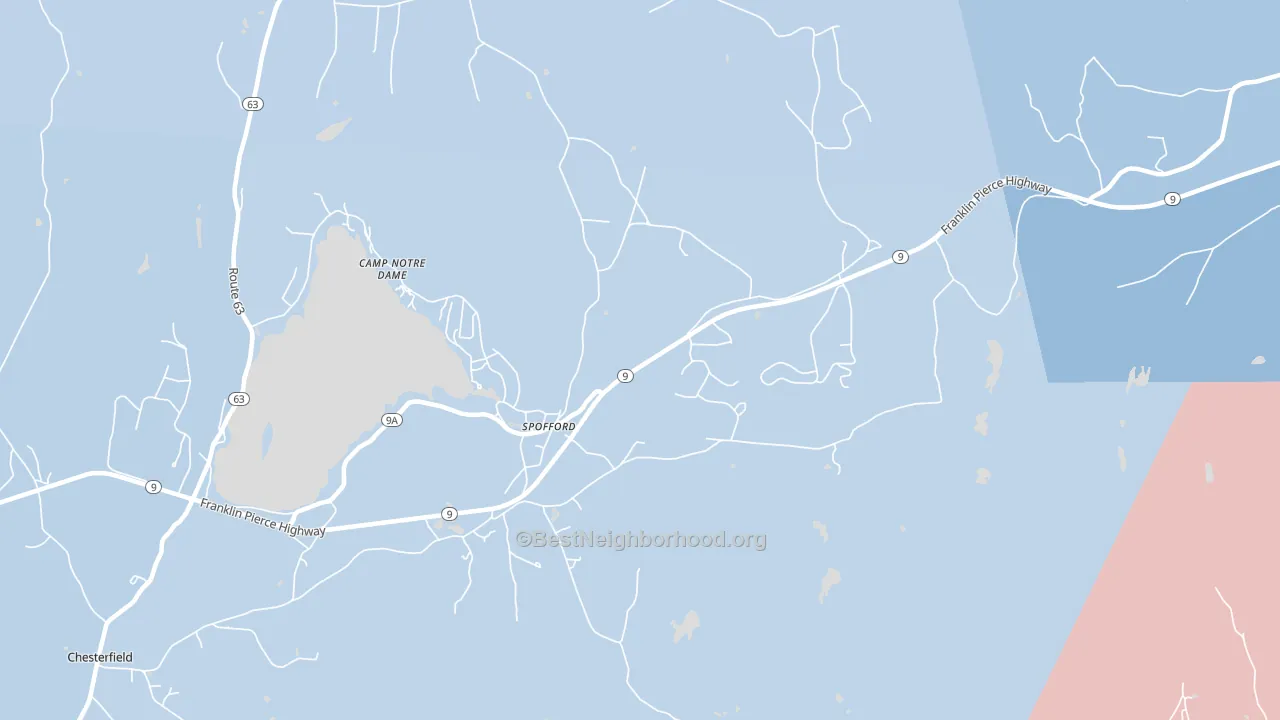 Spofford, NH block-group political-lean map