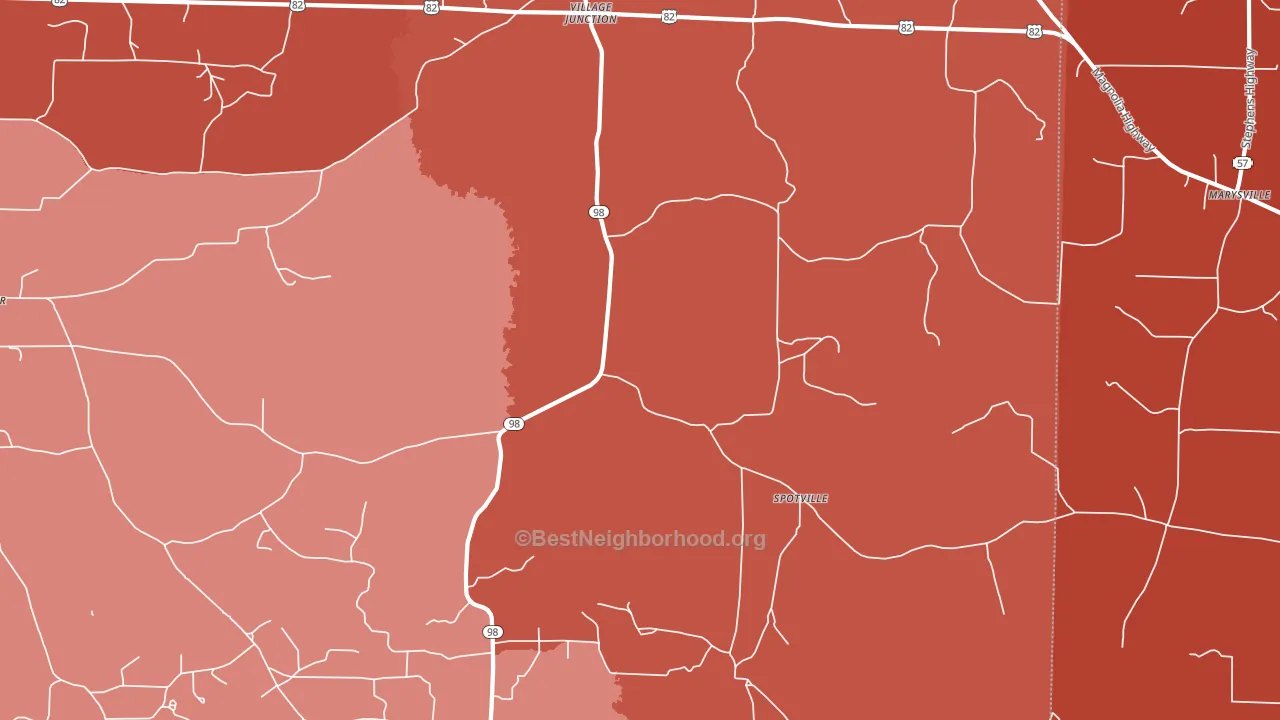 Spotville, AR block-group political-lean map