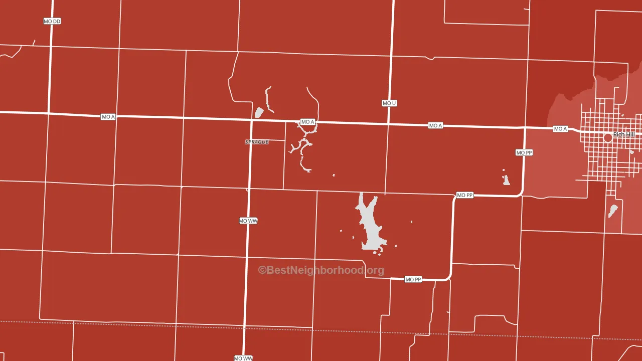 Sprague, MO block-group political-lean map