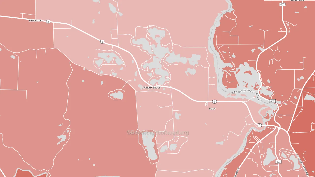 Spread Eagle, WI block-group political-lean map