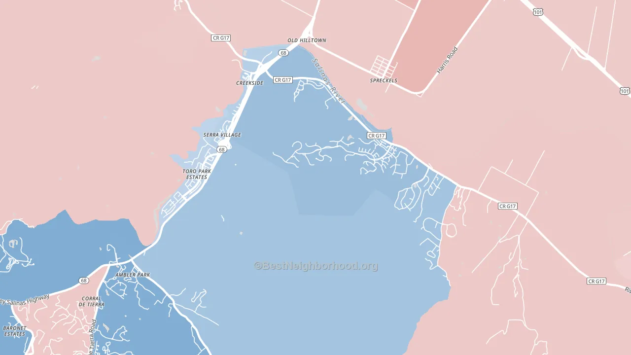Spreckels, CA block-group political-lean map