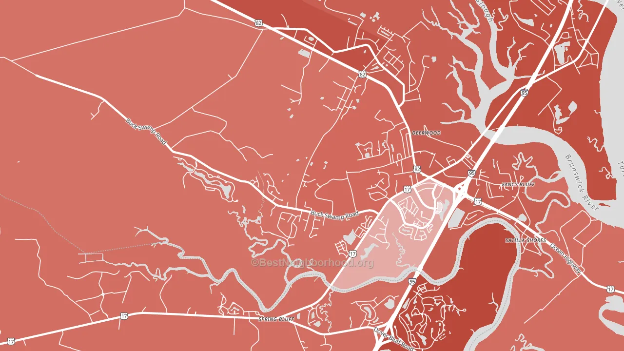 Spring Bluff, GA block-group political-lean map