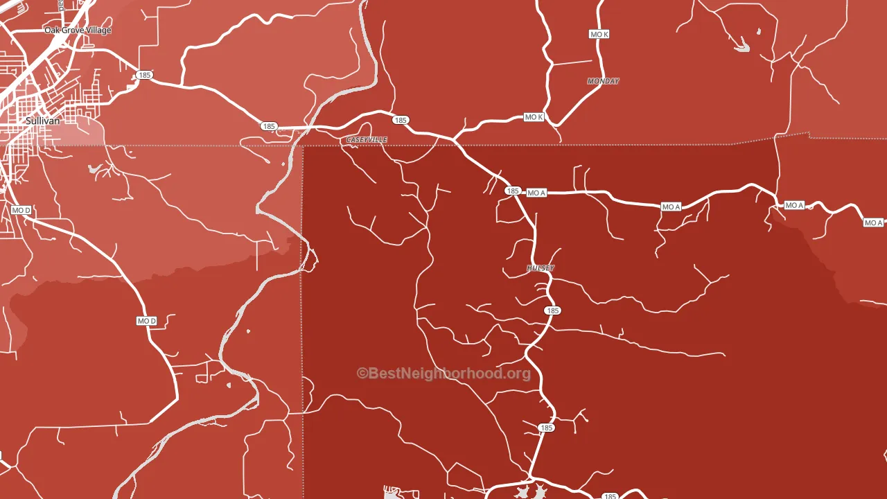 Spring Bluff, MO block-group political-lean map