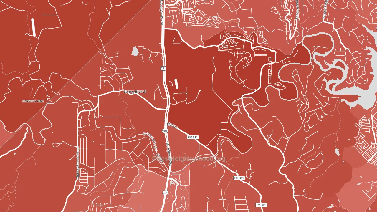 Spring Branch, TX block-group political-lean map