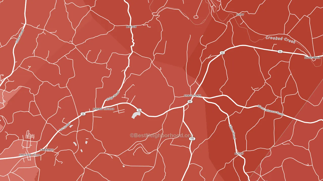 Spring Church, PA block-group political-lean map