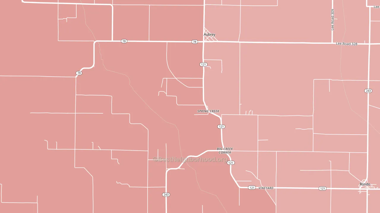 Spring Creek, AR block-group political-lean map