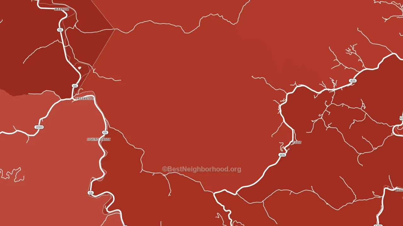 Spring Creek, KY block-group political-lean map
