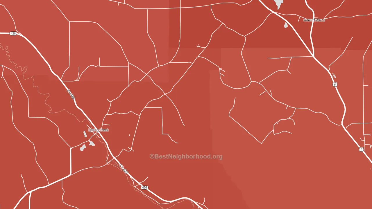 Spring Creek, PA block-group political-lean map