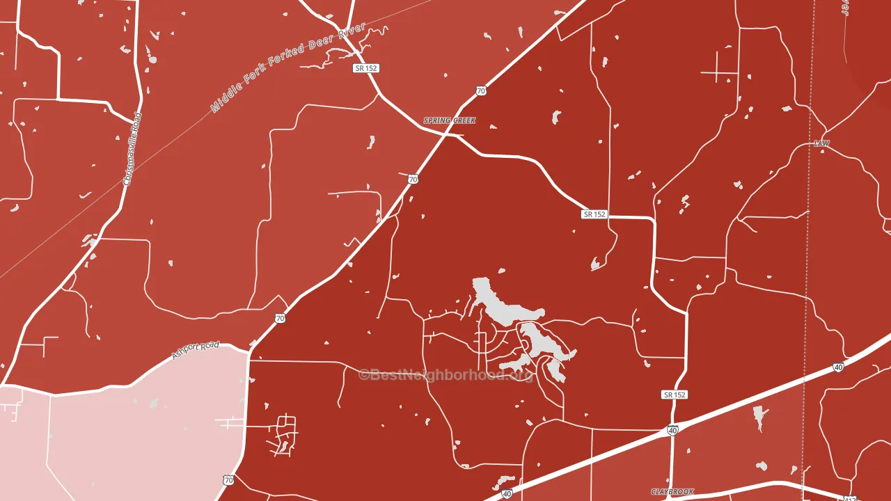 Spring Creek, TN block-group political-lean map