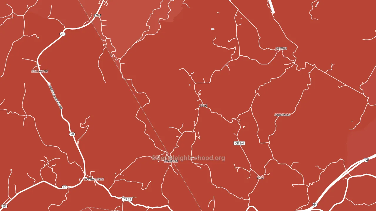 Spring Dale, WV block-group political-lean map