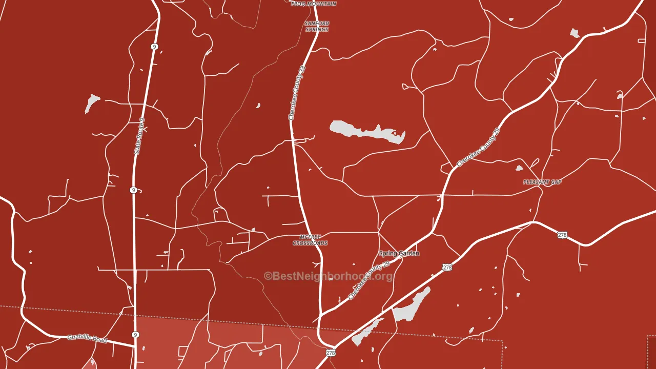 Spring Garden, AL block-group political-lean map