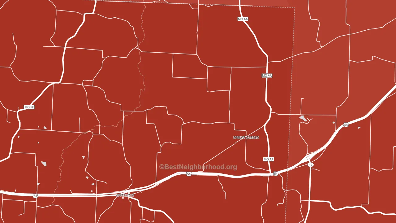 Spring Garden, MO block-group political-lean map