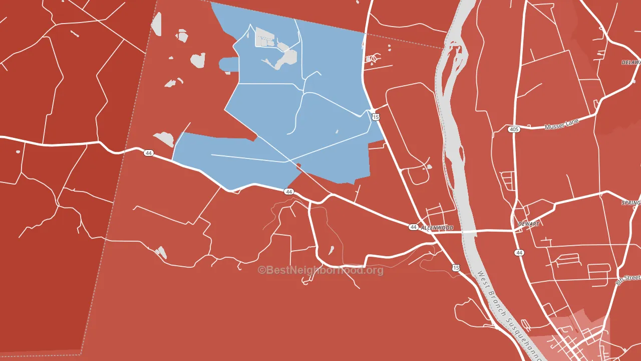 Spring Garden, PA block-group political-lean map