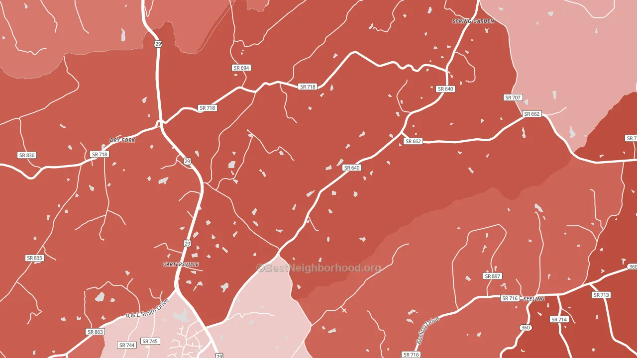 Spring Garden, VA block-group political-lean map