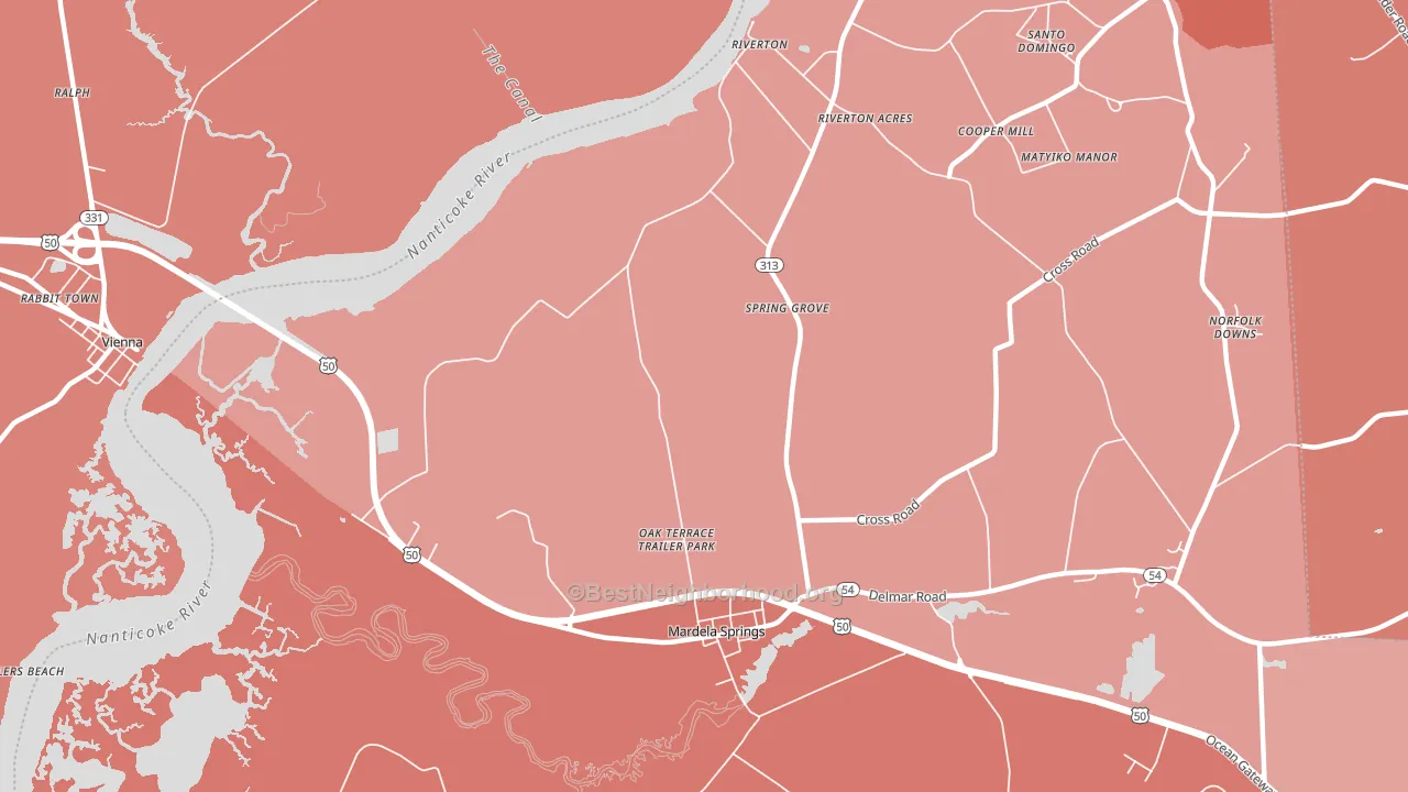 Spring Grove, MD block-group political-lean map