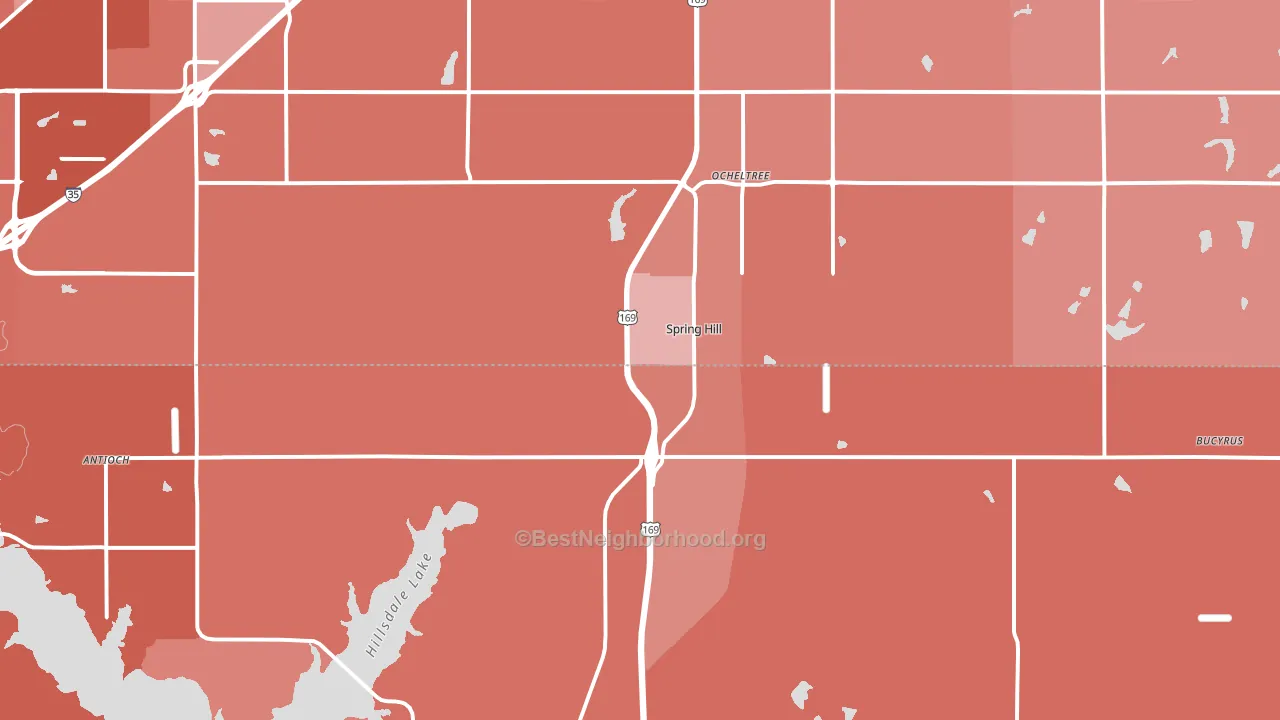 Spring Hill, KS block-group political-lean map